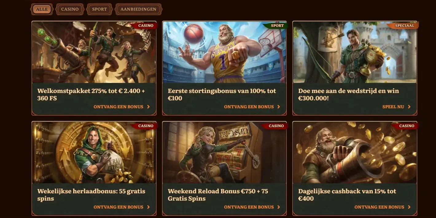 Welkomstpakket van 275% 